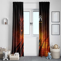 Custom Fiery Dragon Bowling Window Curtain with Flaming Ball and Hexagon Flame Pattern - Wonder Print Shop