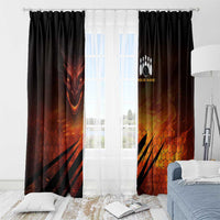 Custom Fiery Dragon Bowling Window Curtain with Flaming Ball and Hexagon Flame Pattern - Wonder Print Shop