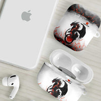 Custom Black Dragon Bowling AirPods Case with Fiery Ball and Thunderstorm Lightning Pattern - Wonder Print Shop