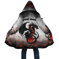 Custom Black Dragon Bowling Cloak with Fiery Ball and Thunderstorm Lightning Pattern - Wonder Print Shop