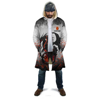 Custom Black Dragon Bowling Cloak with Fiery Ball and Thunderstorm Lightning Pattern - Wonder Print Shop