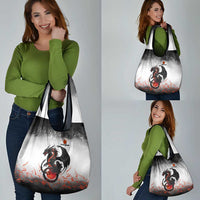 Custom Black Dragon Bowling Grocery Bag with Fiery Ball and Thunderstorm Lightning Pattern - Wonder Print Shop
