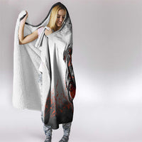 Custom Black Dragon Bowling Hooded Blanket with Fiery Ball and Thunderstorm Lightning Pattern - Wonder Print Shop