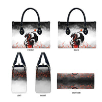 Custom Black Dragon Bowling Leather Bag with Fiery Ball and Thunderstorm Lightning Pattern - Wonder Print Shop