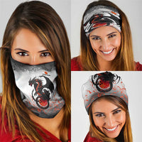 Custom Black Dragon Bowling Neck Gaiter with Fiery Ball and Thunderstorm Lightning Pattern - Wonder Print Shop