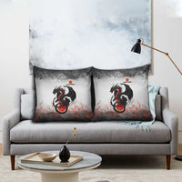 Custom Black Dragon Bowling Pillow Cover with Fiery Ball and Thunderstorm Lightning Pattern - Wonder Print Shop