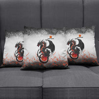 Custom Black Dragon Bowling Pillow Cover with Fiery Ball and Thunderstorm Lightning Pattern - Wonder Print Shop