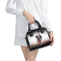Custom Black Dragon Bowling Shoulder Handbag with Fiery Ball and Thunderstorm Lightning Pattern - Wonder Print Shop