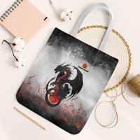 Custom Black Dragon Bowling Tote Bag with Fiery Ball and Thunderstorm Lightning Pattern - Wonder Print Shop