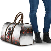 Custom Black Dragon Bowling Travel Bag with Fiery Ball and Thunderstorm Lightning Pattern - Wonder Print Shop