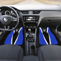 Custom Walleye Fishing Car Mats with Jumping Fish Splash and Blue Black Hexagon Pattern - Wonder Print Shop