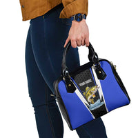 Custom Walleye Fishing Shoulder Handbag with Jumping Fish Splash and Blue Black Hexagon Pattern - Wonder Print Shop
