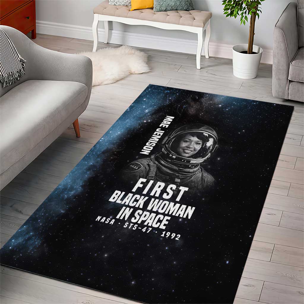 Mae Jemison Area Rug with NASA Spacesuit Portrait, First Black Woman - Wonder Print Shop