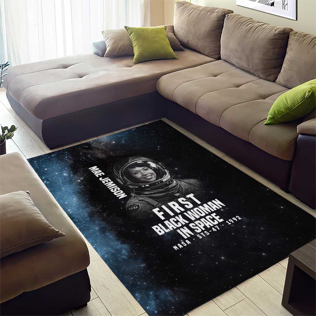 Mae Jemison Area Rug with NASA Spacesuit Portrait, First Black Woman - Wonder Print Shop