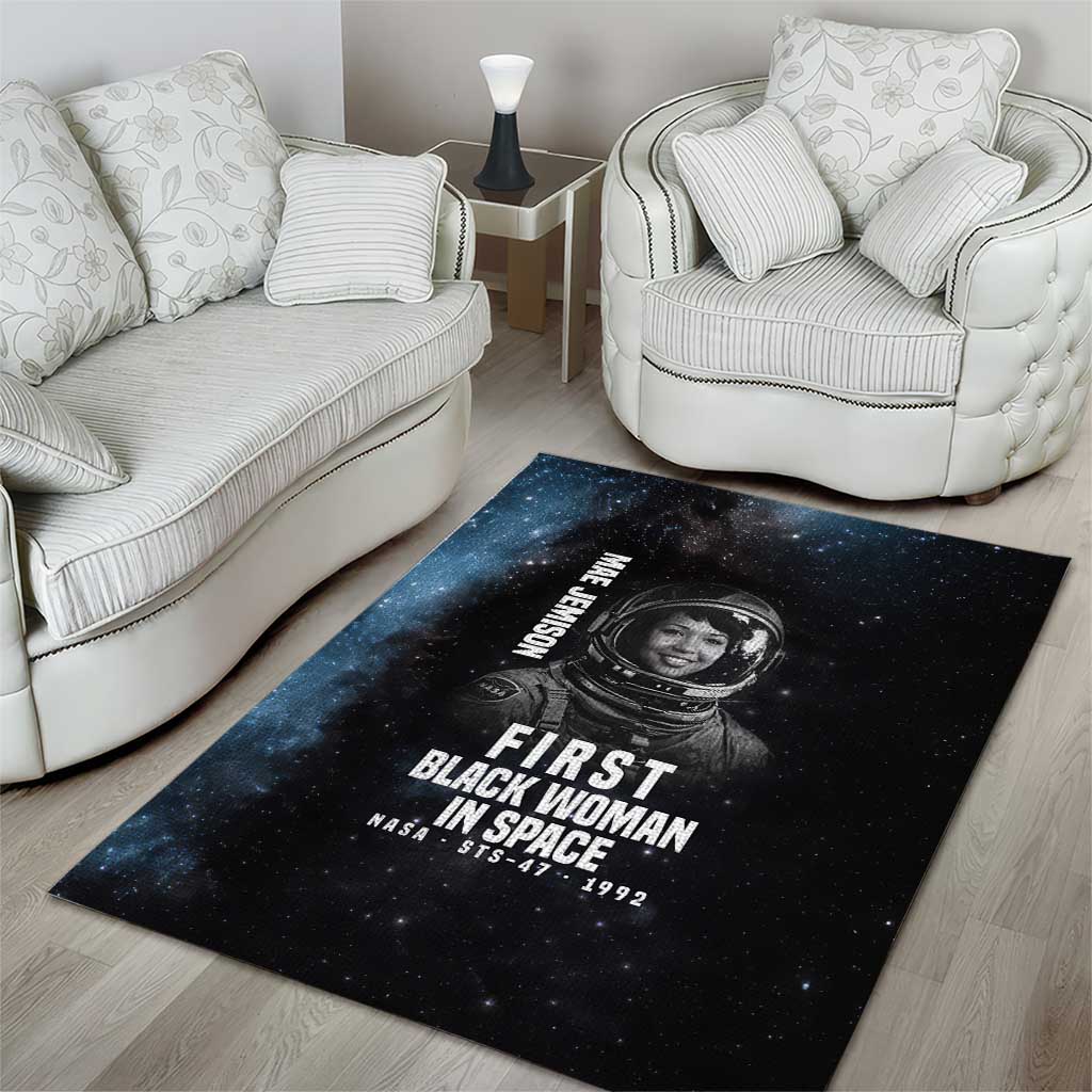 Mae Jemison Area Rug with NASA Spacesuit Portrait, First Black Woman - Wonder Print Shop
