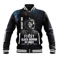 Mae Jemison Baseball Jacket with NASA Spacesuit Portrait, First Black Woman - Wonder Print Shop