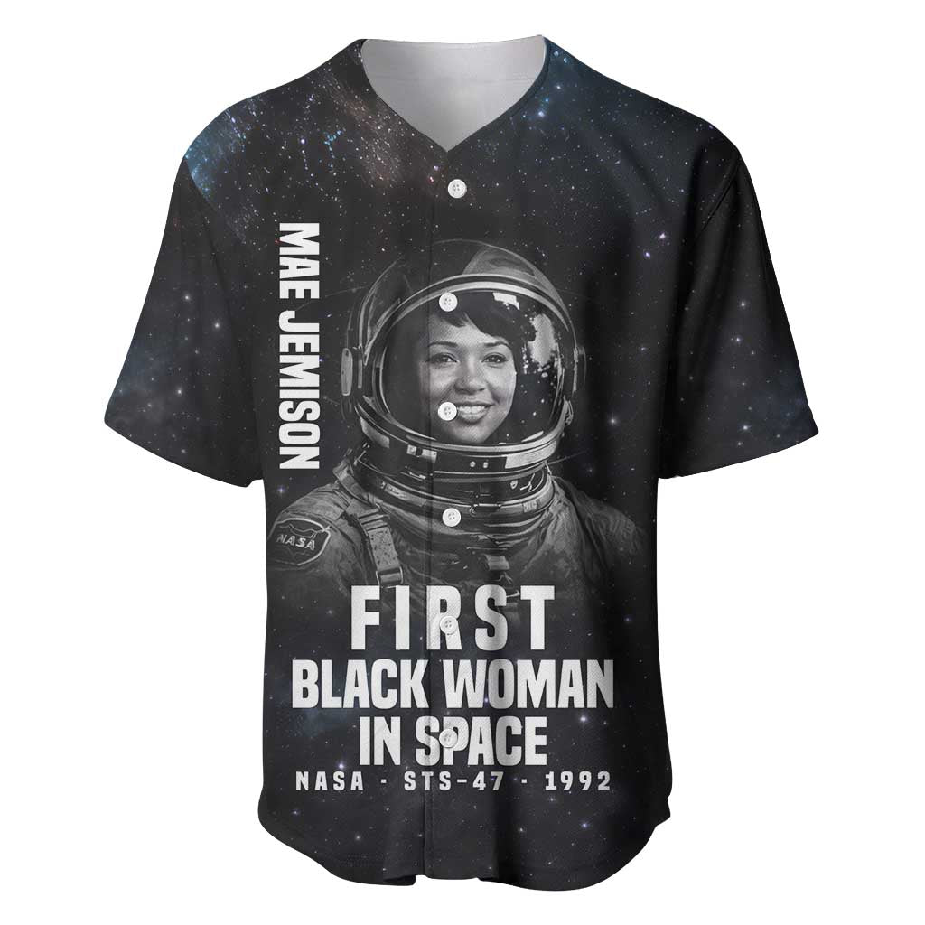 Mae Jemison Baseball Jersey with NASA Spacesuit Portrait, First Black Woman - Wonder Print Shop