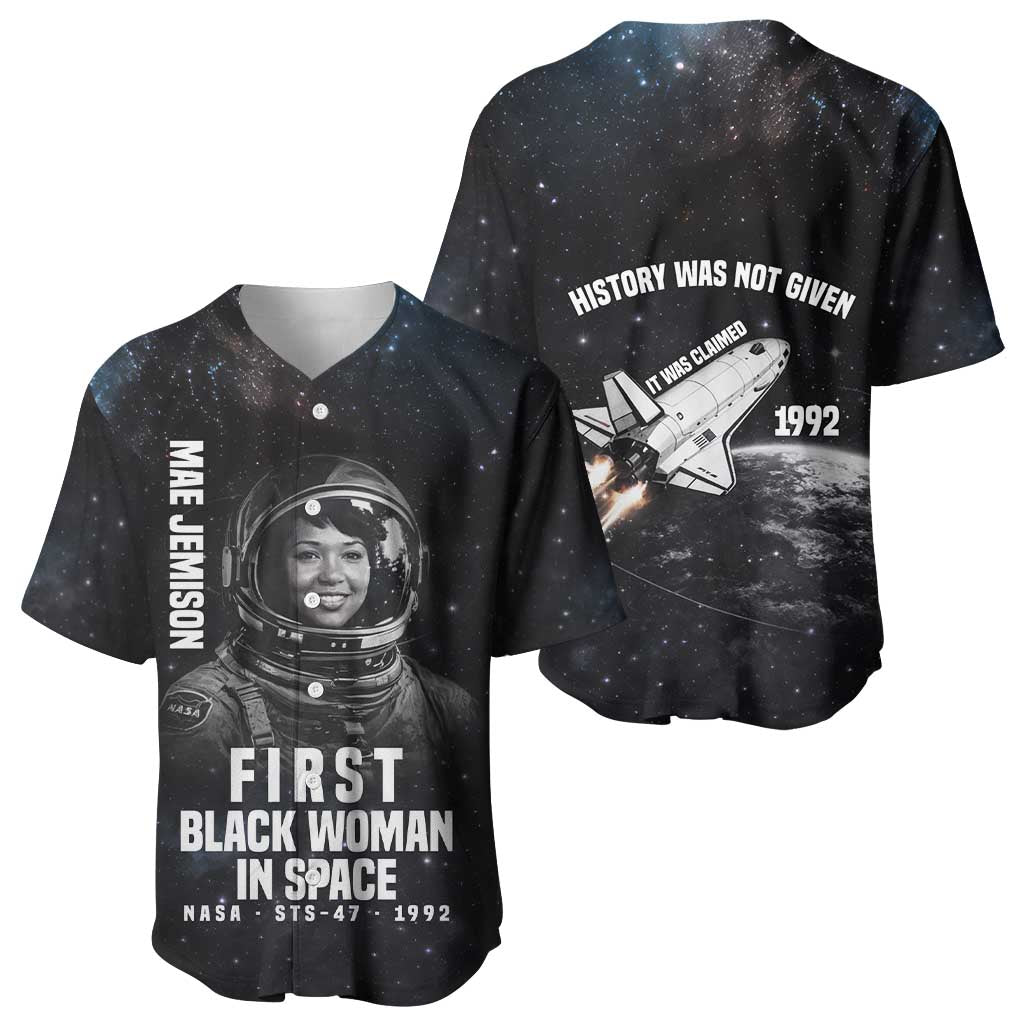 Mae Jemison Baseball Jersey with NASA Spacesuit Portrait, First Black Woman - Wonder Print Shop