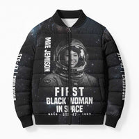 Mae Jemison Bomber Puffer Jacket with NASA Spacesuit Portrait, First Black Woman - Wonder Print Shop