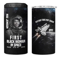 Mae Jemison 4 in 1 Can Cooler Tumbler with NASA Spacesuit Portrait, First Black Woman - Wonder Print Shop