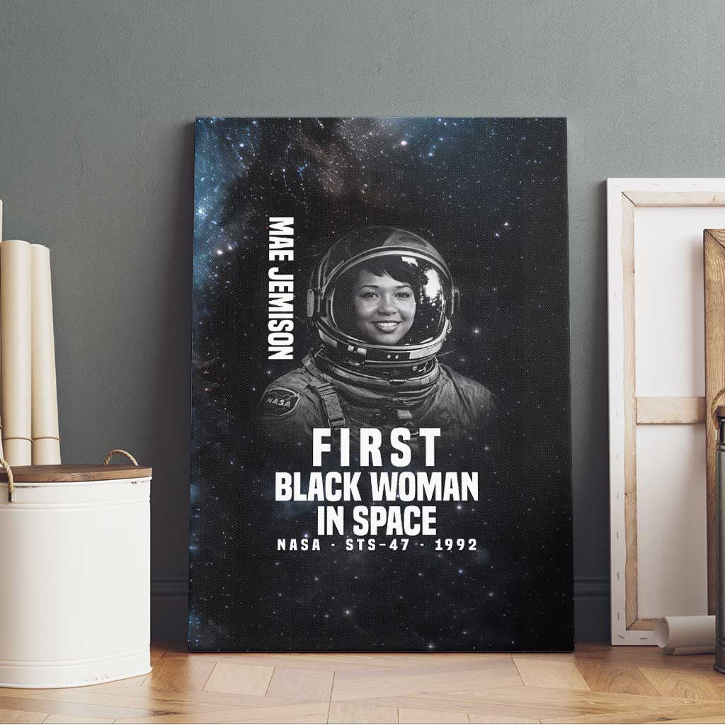 Mae Jemison Canvas Wall Art with NASA Spacesuit Portrait, First Black Woman - Wonder Print Shop