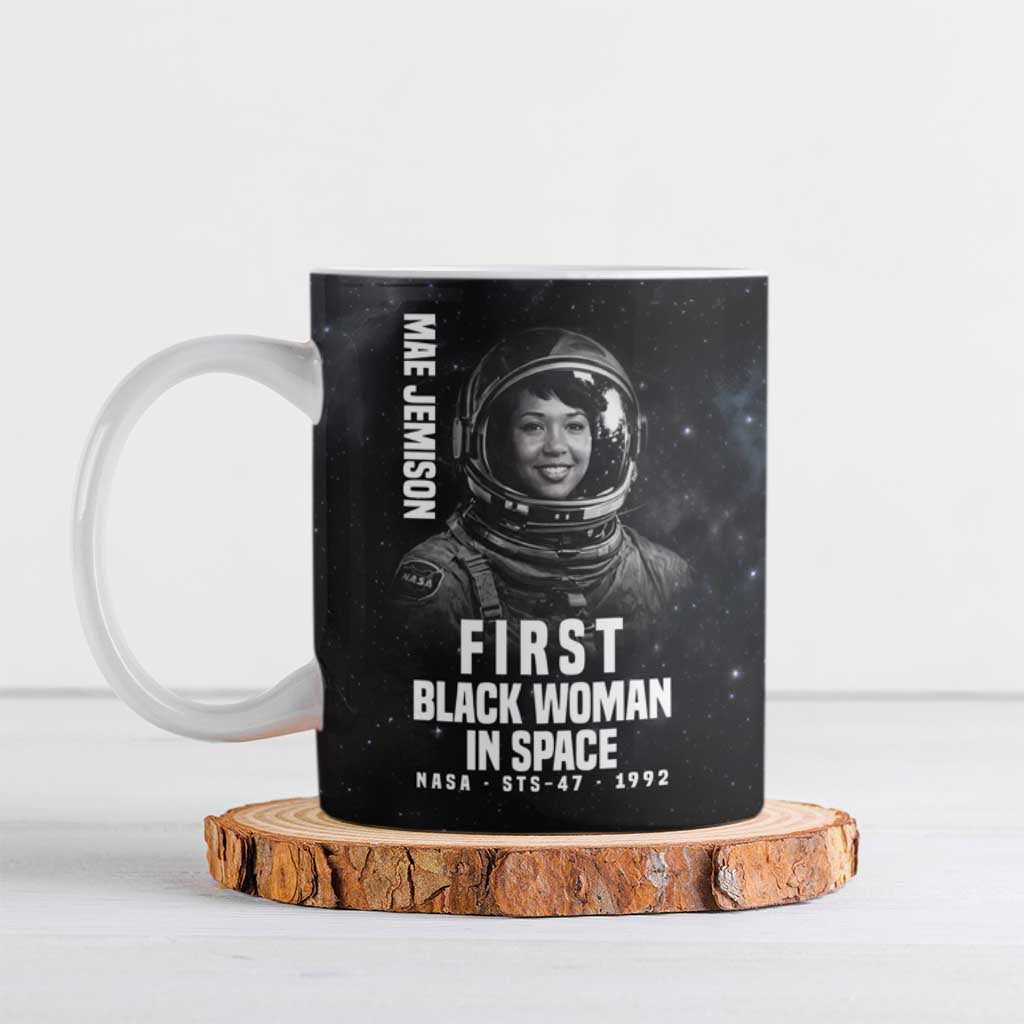 Mae Jemison Ceramic Mug with NASA Spacesuit Portrait, First Black Woman - Wonder Print Shop