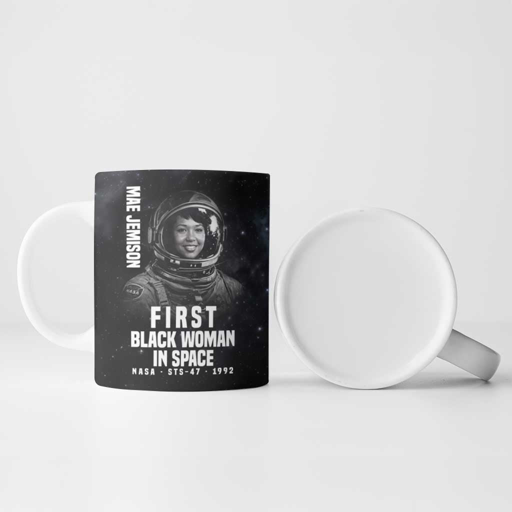 Mae Jemison Ceramic Mug with NASA Spacesuit Portrait, First Black Woman - Wonder Print Shop