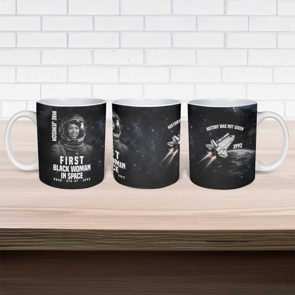 Mae Jemison Ceramic Mug with NASA Spacesuit Portrait, First Black Woman - Wonder Print Shop