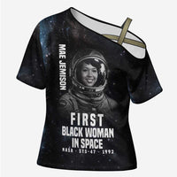 Mae Jemison Cross Shoulder Shirt with NASA Spacesuit Portrait, First Black Woman - Wonder Print Shop