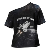 Mae Jemison Cross Shoulder Shirt with NASA Spacesuit Portrait, First Black Woman - Wonder Print Shop