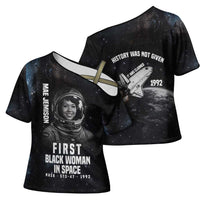 Mae Jemison Cross Shoulder Shirt with NASA Spacesuit Portrait, First Black Woman - Wonder Print Shop