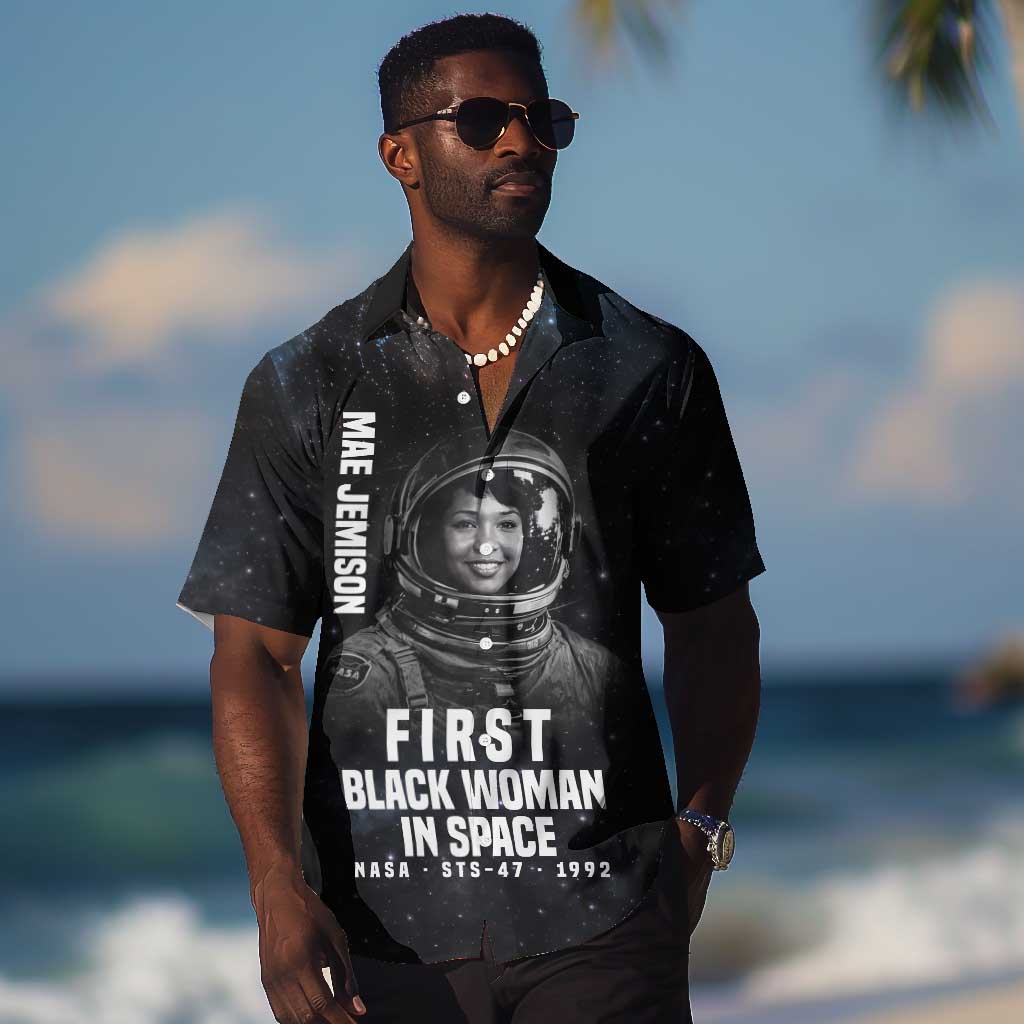 Mae Jemison Hawaiian Shirt with NASA Spacesuit Portrait, First Black Woman - Wonder Print Shop