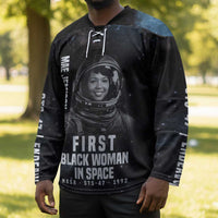 Mae Jemison Hockey Jersey with NASA Spacesuit Portrait, First Black Woman - Wonder Print Shop