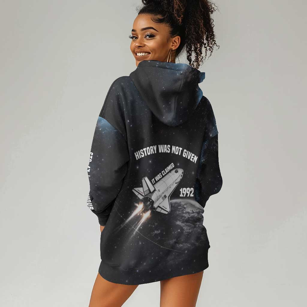 Mae Jemison Hoodie Dress with NASA Spacesuit Portrait, First Black Woman - Wonder Print Shop