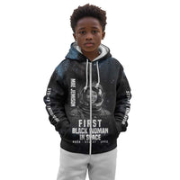 Mae Jemison Kid Hoodie with NASA Spacesuit Portrait, First Black Woman - Wonder Print Shop