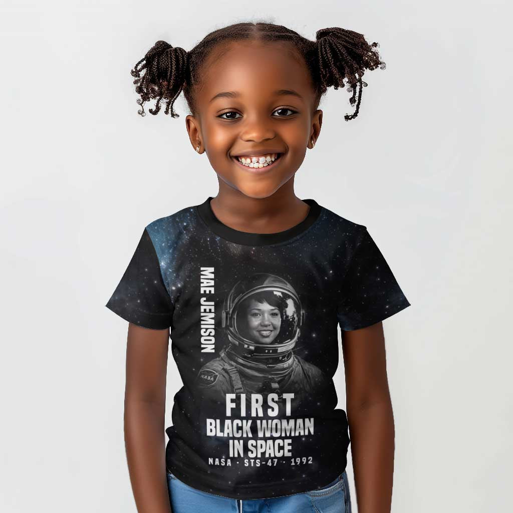 Mae Jemison Kid T shirt with NASA Spacesuit Portrait, First Black Woman - Wonder Print Shop