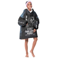 Mae Jemison Kid Wearable Blanket Hoodie with NASA Spacesuit Portrait, First Black Woman - Wonder Print Shop