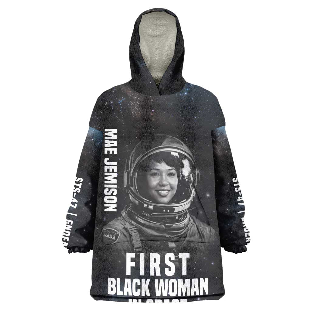 Mae Jemison Kid Wearable Blanket Hoodie with NASA Spacesuit Portrait, First Black Woman - Wonder Print Shop