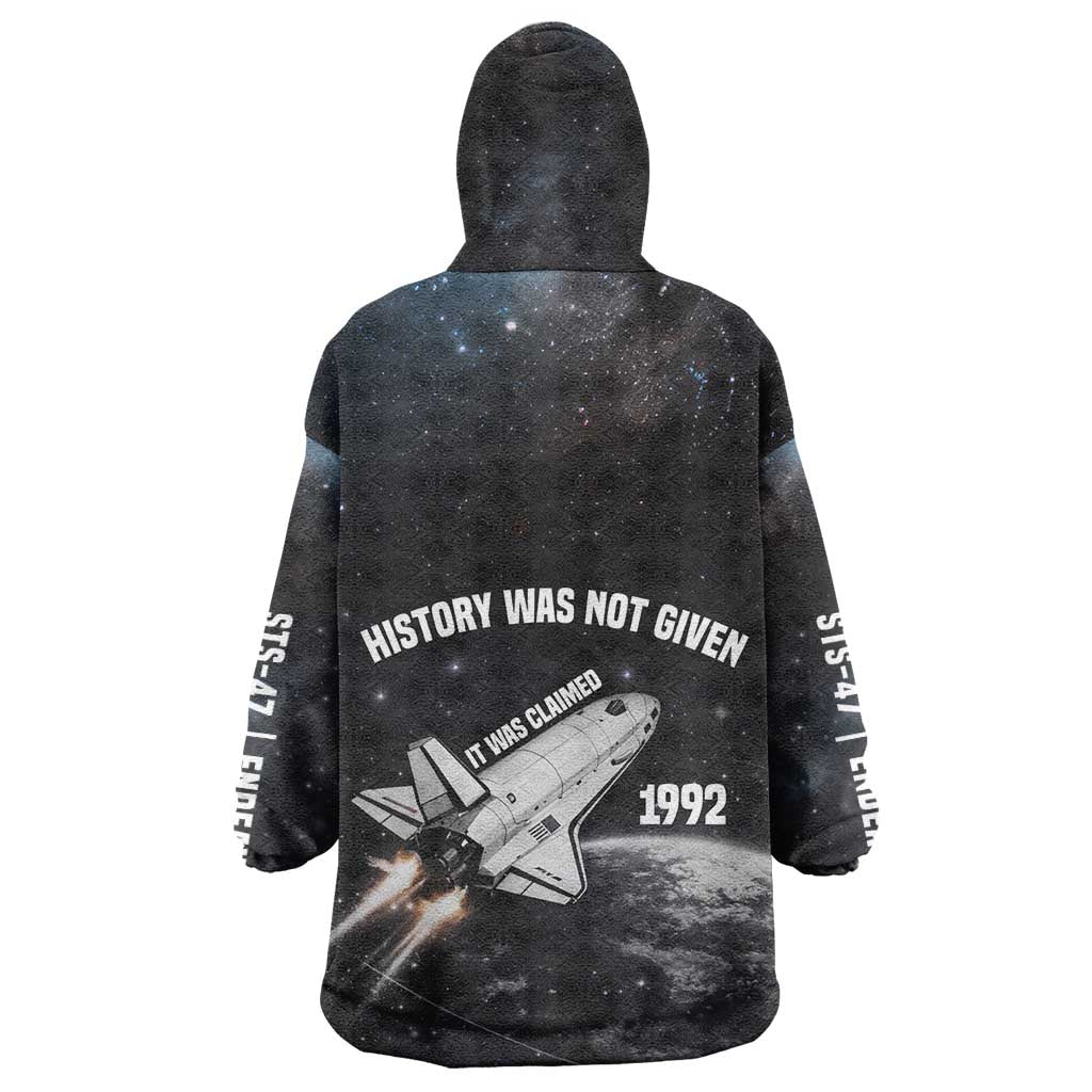 Mae Jemison Kid Wearable Blanket Hoodie with NASA Spacesuit Portrait, First Black Woman - Wonder Print Shop