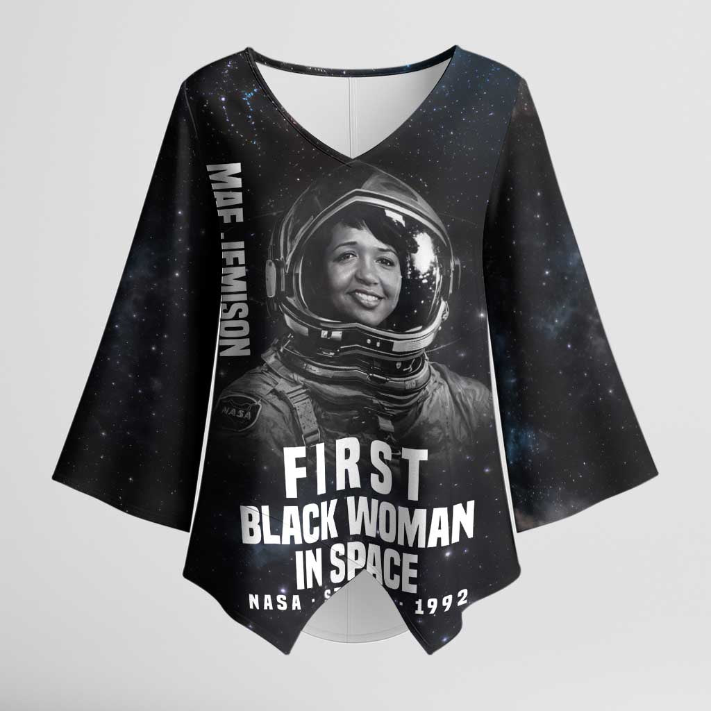 Mae Jemison Kimono Sleeve Blouse with NASA Spacesuit Portrait, First Black Woman - Wonder Print Shop