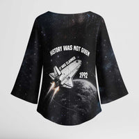 Mae Jemison Kimono Sleeve Blouse with NASA Spacesuit Portrait, First Black Woman - Wonder Print Shop