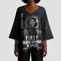 Mae Jemison Kimono Sleeve Blouse with NASA Spacesuit Portrait, First Black Woman - Wonder Print Shop