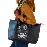 Mae Jemison Leather Tote Bag with NASA Spacesuit Portrait, First Black Woman - Wonder Print Shop