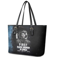 Mae Jemison Leather Tote Bag with NASA Spacesuit Portrait, First Black Woman - Wonder Print Shop