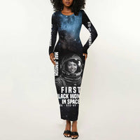Mae Jemison Long Sleeve Bodycon Dress with NASA Spacesuit Portrait, First Black Woman - Wonder Print Shop