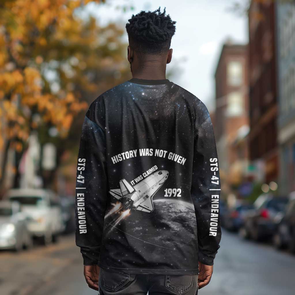 Mae Jemison Long Sleeve Shirt with NASA Spacesuit Portrait, First Black Woman - Wonder Print Shop