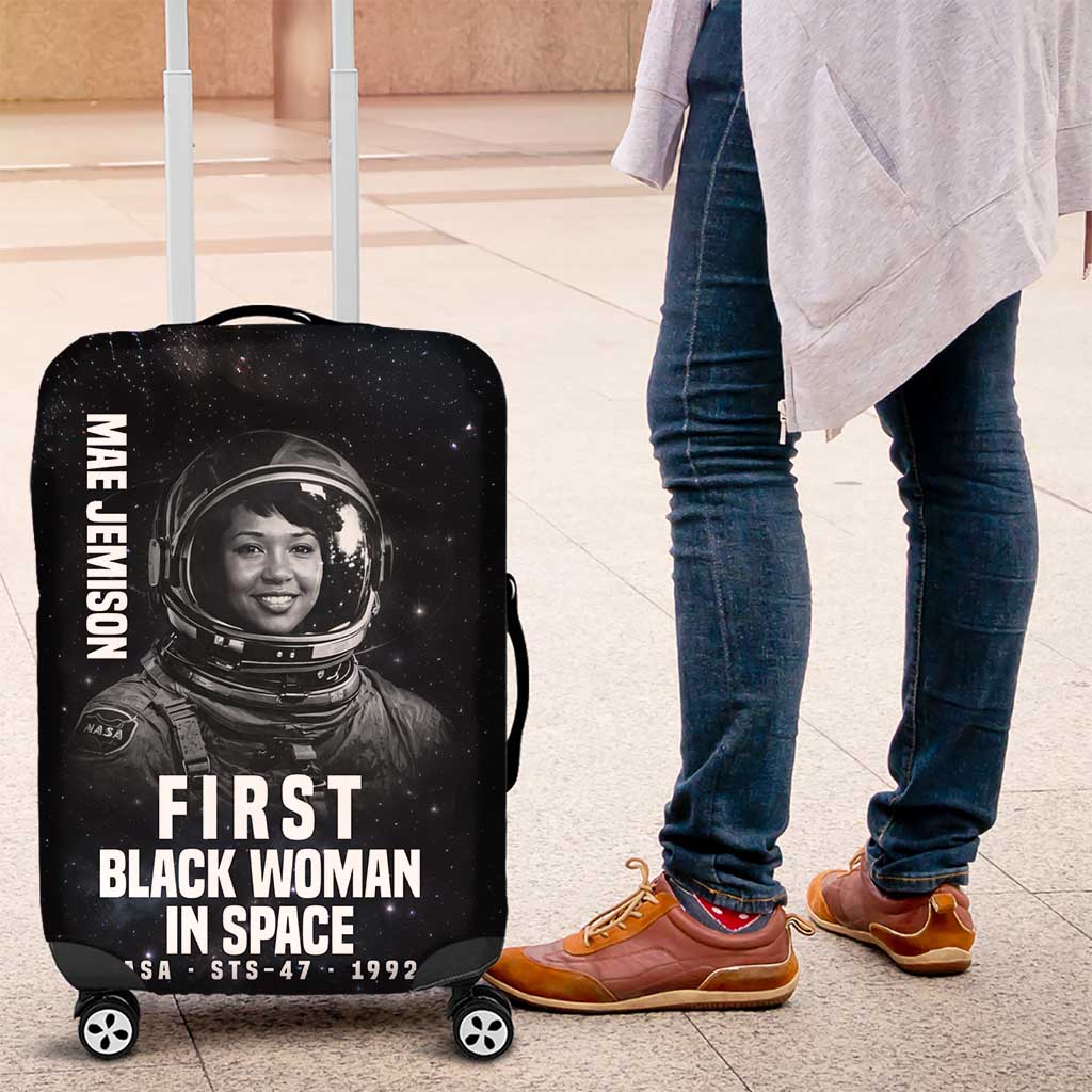 Mae Jemison Luggage Cover with NASA Spacesuit Portrait, First Black Woman - Wonder Print Shop