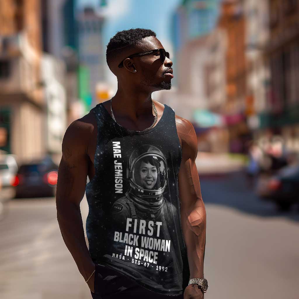 Mae Jemison Men Tank Top with NASA Spacesuit Portrait, First Black Woman - Wonder Print Shop