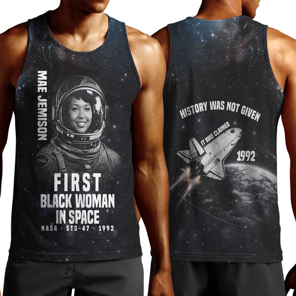 Mae Jemison Men Tank Top with NASA Spacesuit Portrait, First Black Woman - Wonder Print Shop