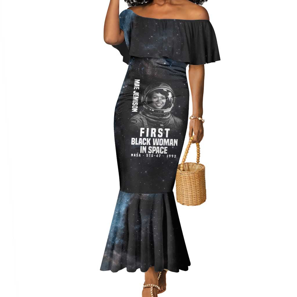 Mae Jemison Mermaid Dress with NASA Spacesuit Portrait, First Black Woman - Wonder Print Shop